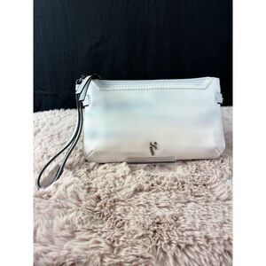 Simply Vera Wristlet Faux Leather Clutch with Metal Logo Accent